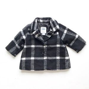 Old Navy plaid wool blend coat/jacket EUC  3-6m